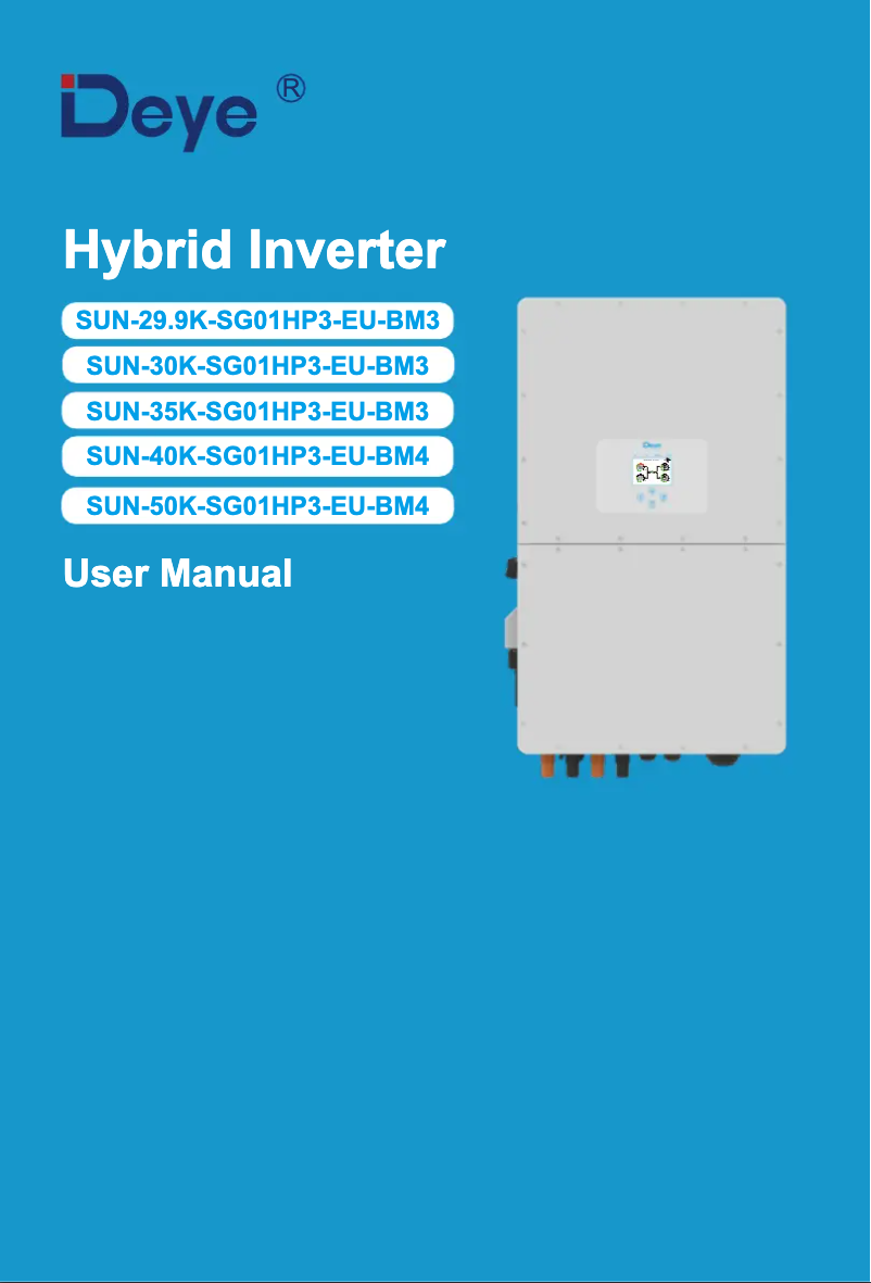 First page image of the manual for SUN-50K-SG01HP3-EU-BM4