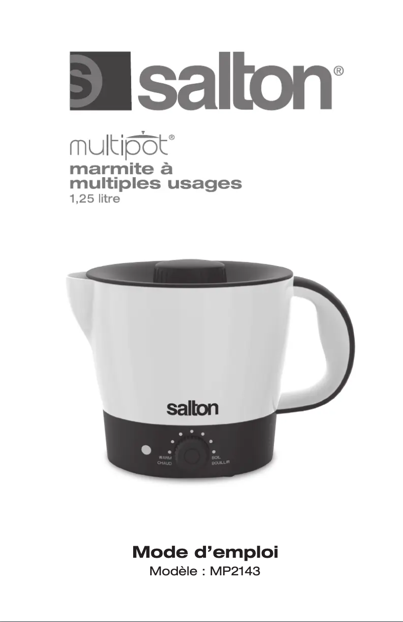 Page 1 of the manual User Manual Salton MP2143