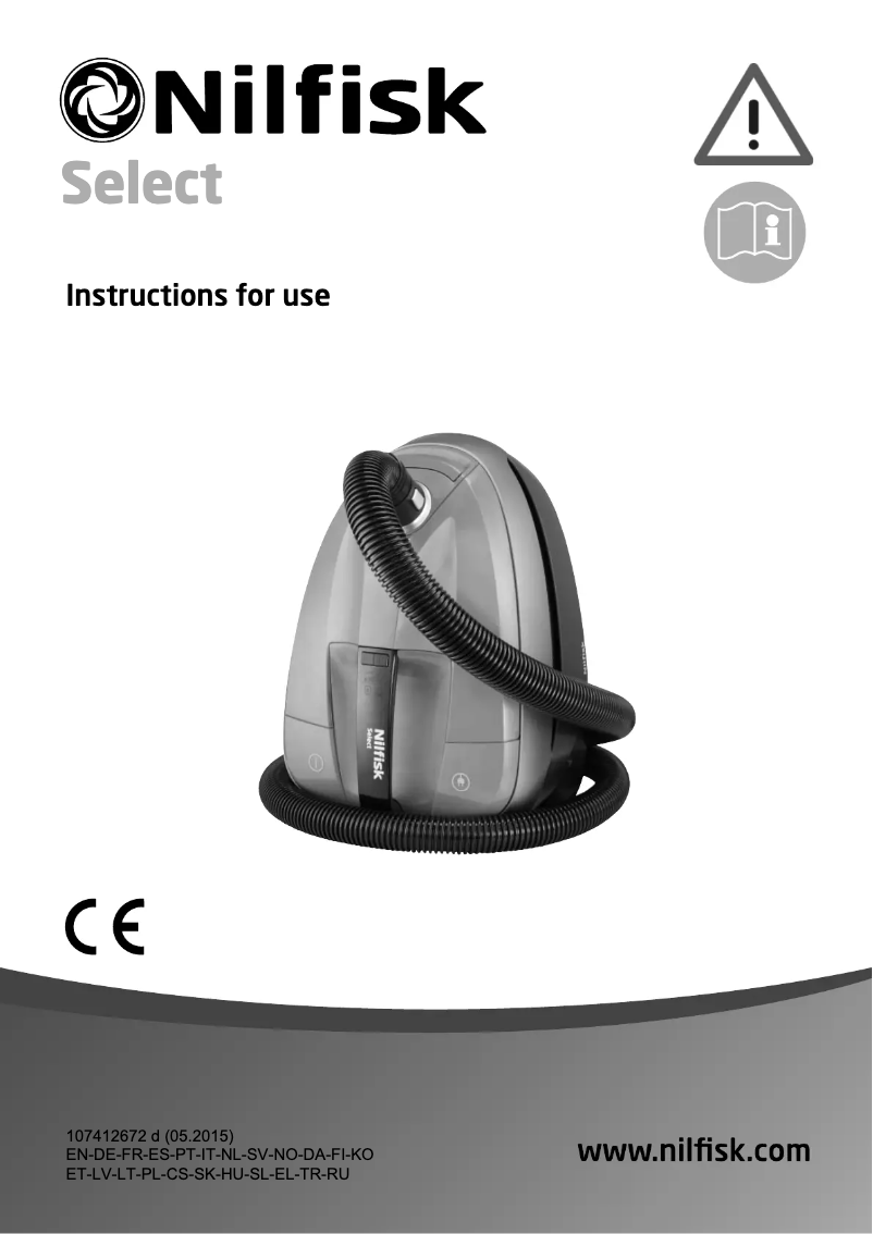 Page 1 of the manual User Manual Nilfisk Select Classic