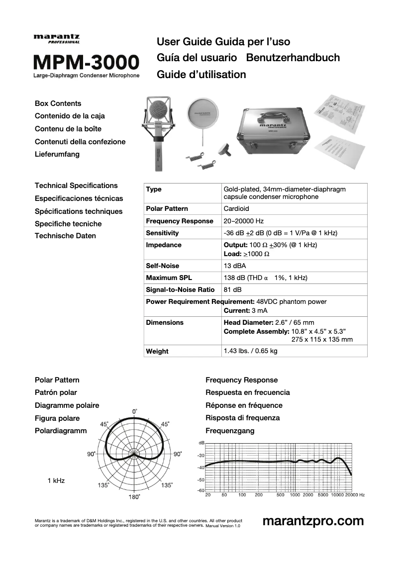 First page image of the manual for MPM-3000