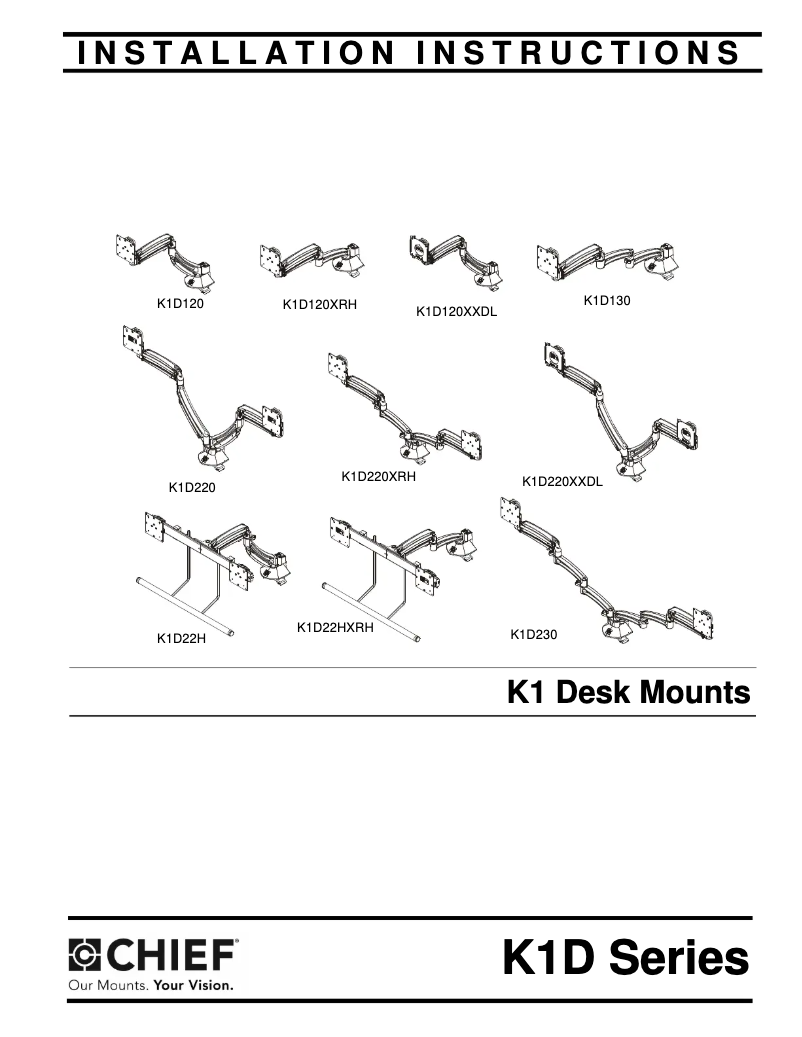 First page image of the manual for Kontour K1D220WXRH
