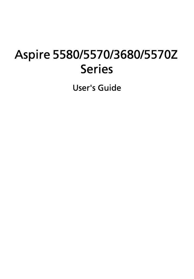 Page 1 of the manual User Manual Acer Aspire 5570