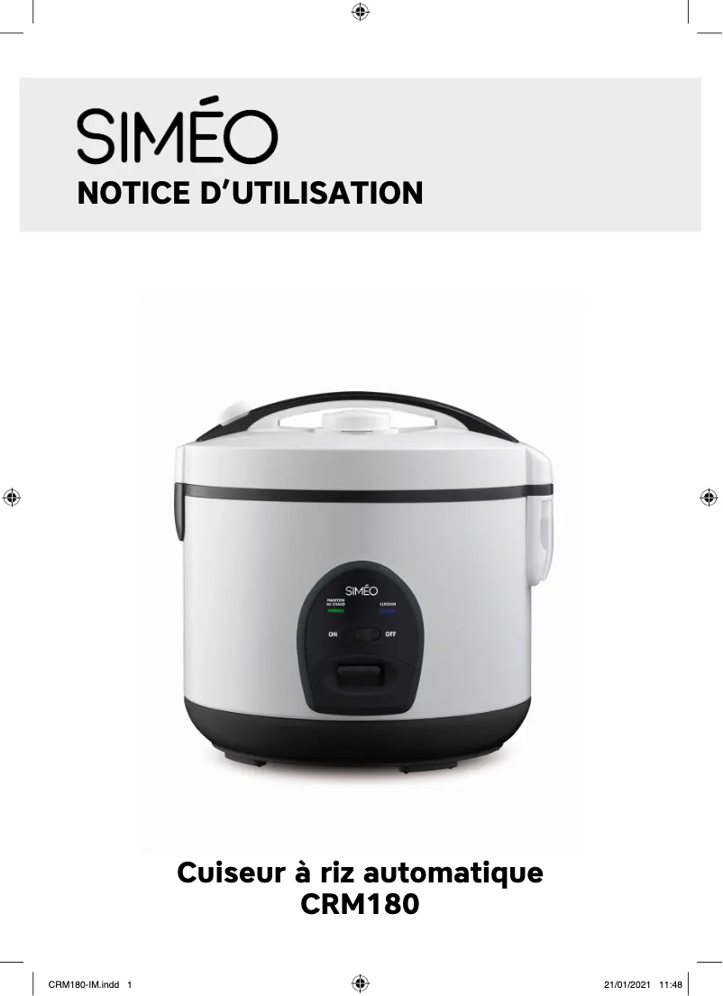 Image de la première page du manuel de l'appareil CRM180