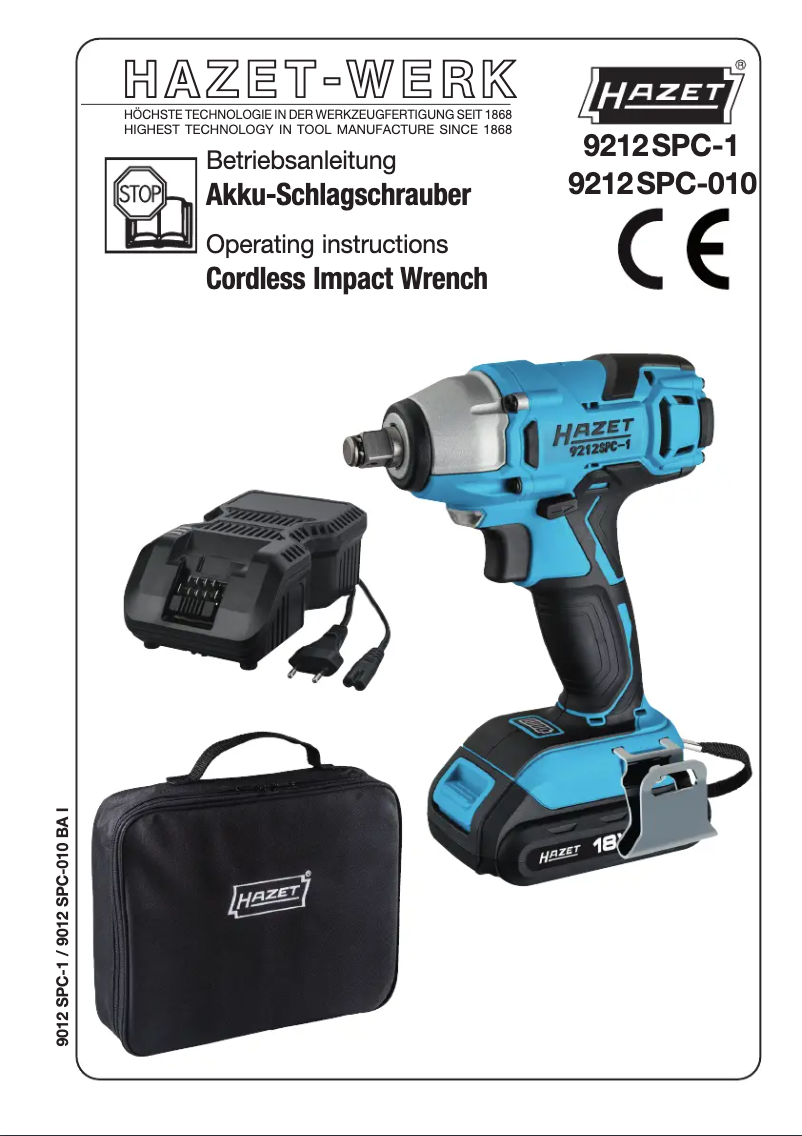 Page 1 of the manual User Manual Hazet 9212SPC-1