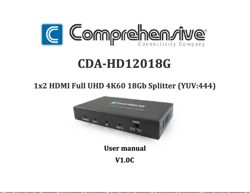 First page image of the manual for CDA-HD12018G