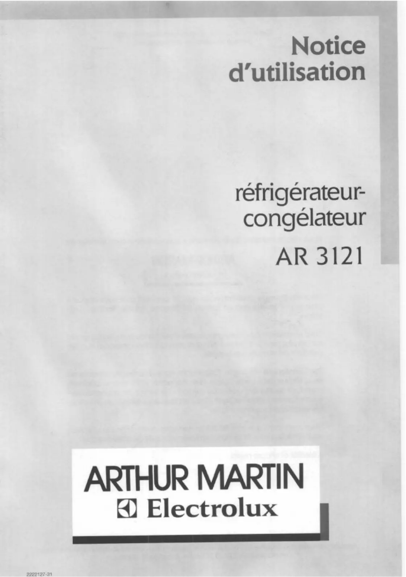 First page image of the manual for AR3121W