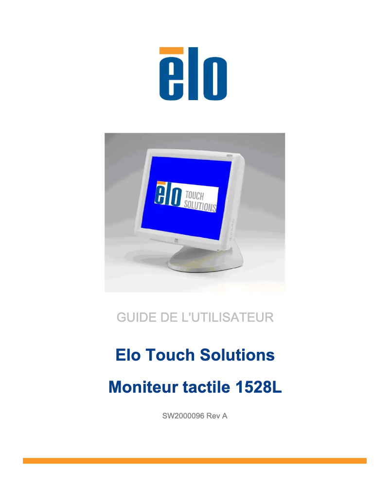 Page 1 of the manual User Manual Elo 1528L