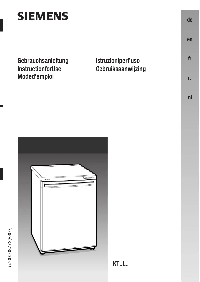 Page 1 of the manual User Manual Siemens KT18L420