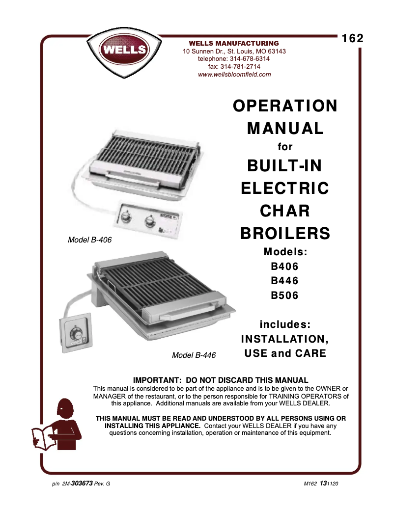 Page 1 of the manual User Manual Wells B406