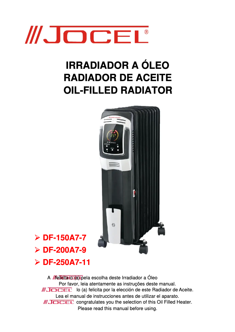 Page 1 of the manual User Manual Jocel DF-150A7