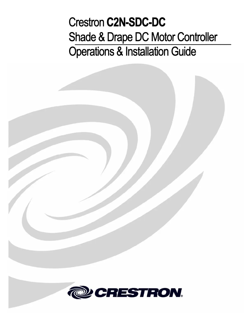 Page 1 of the manual User Manual Crestron C2N-SDC-DC