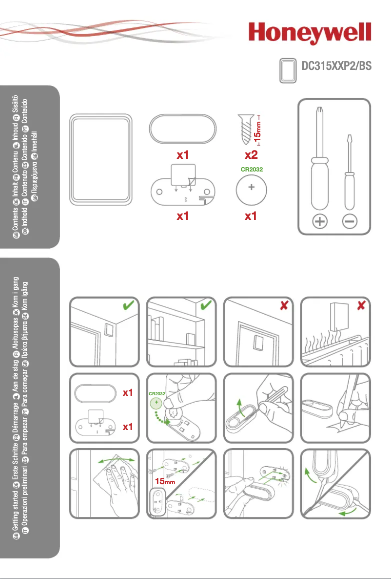 Page 1 of the manual User Manual Honeywell DC315NP2