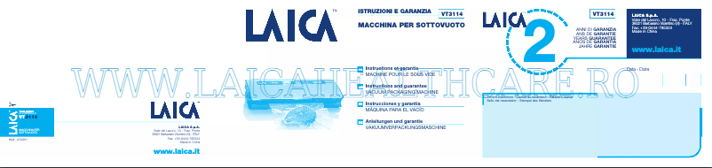 Page 1 de la notice Manuel utilisateur Laica VT3114