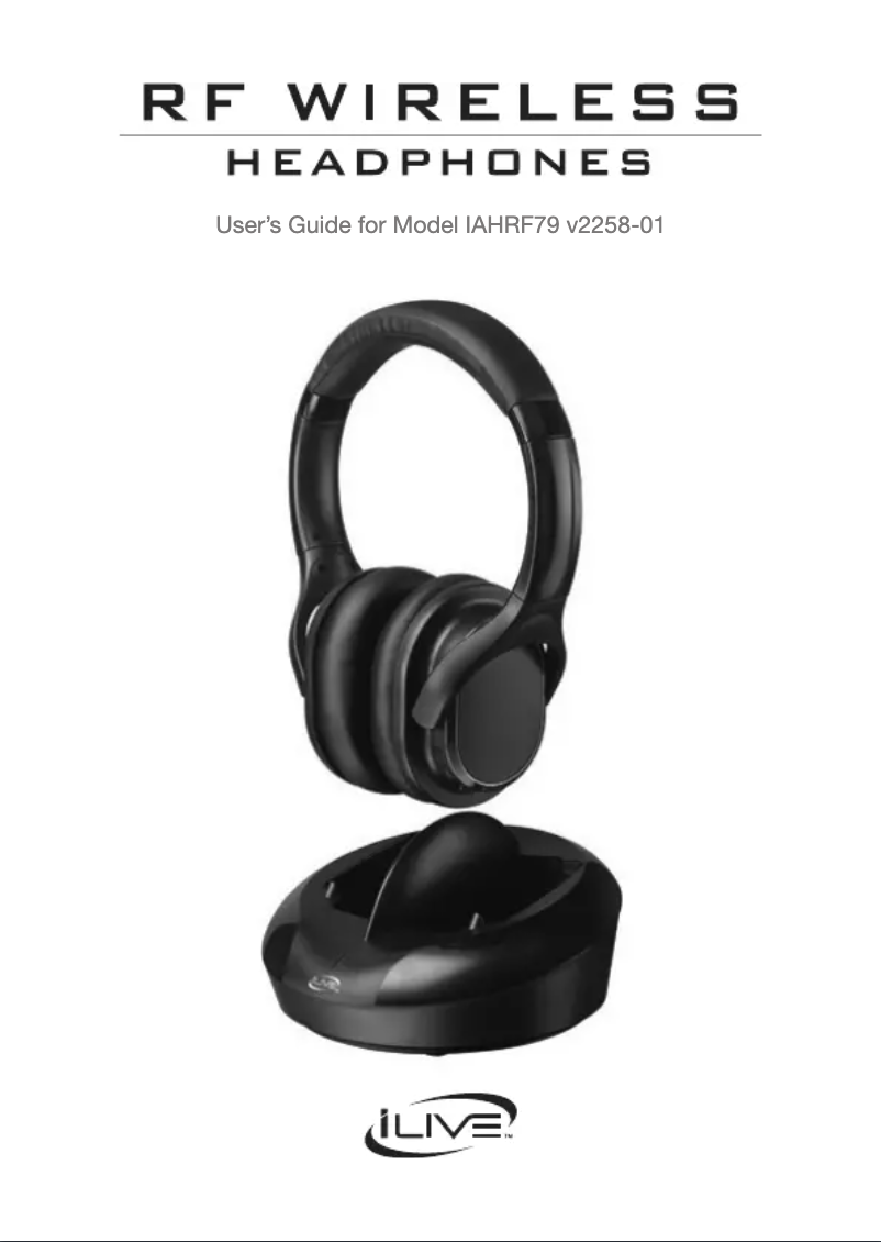 First page image of the manual for IAHRF79B