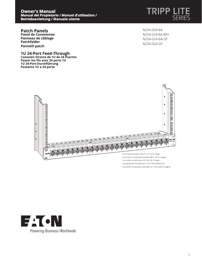 Page 1 of the manual User Manual Tripp Lite N254-024-SH-6A