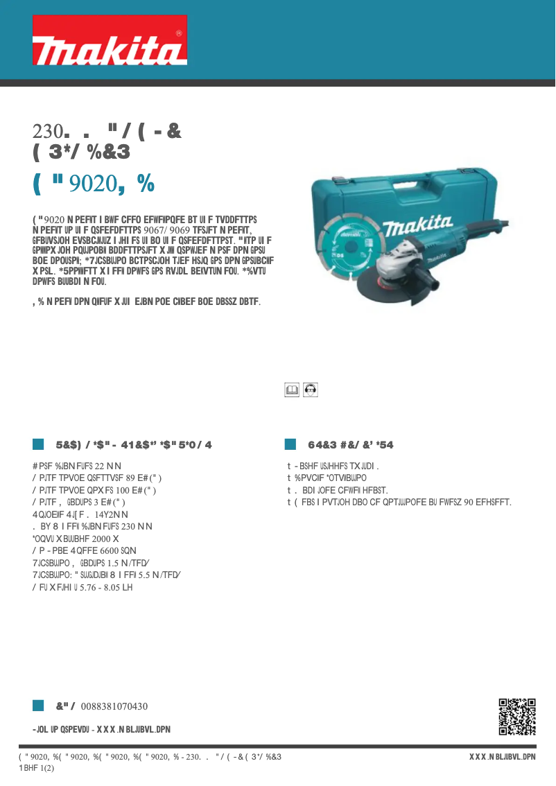 First page image of the manual for GA9020KD