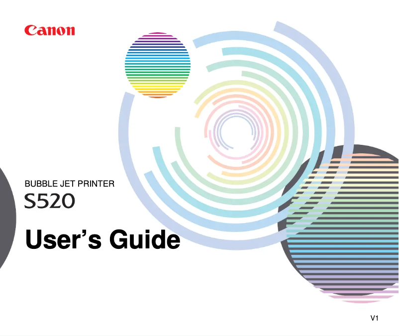 First page image of the manual for Bubble Jet S520