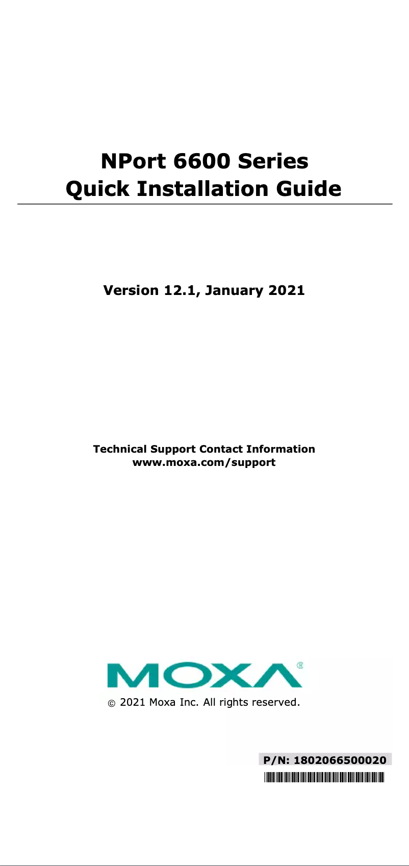Page 1 of the manual User Manual Moxa NPort 6650-32