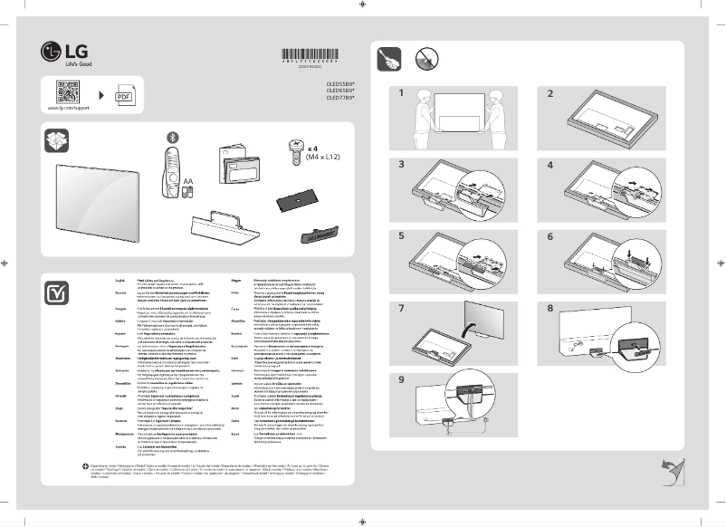 First page image of the manual for OLED65B9SLA