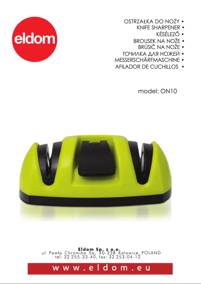 Page 1 of the manual User Manual Eldom ON10