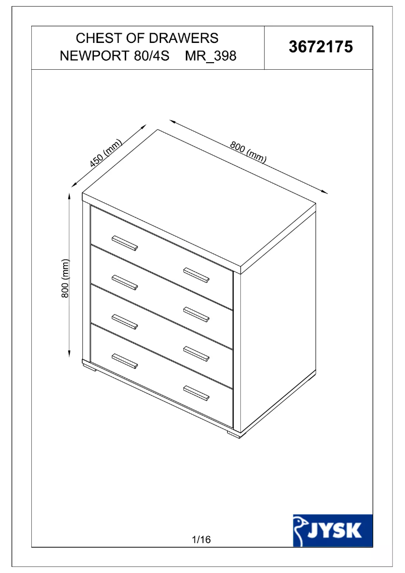 First page image of the manual for Gesten (80x80x45)