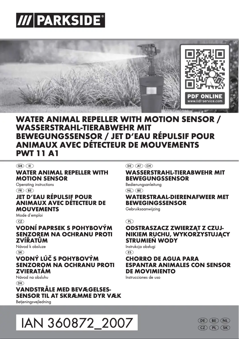 First page image of the manual for PWT 11 A1