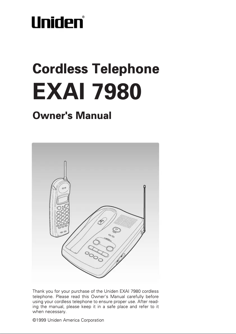 Page 1 of the manual User Manual Uniden EXAI 7980