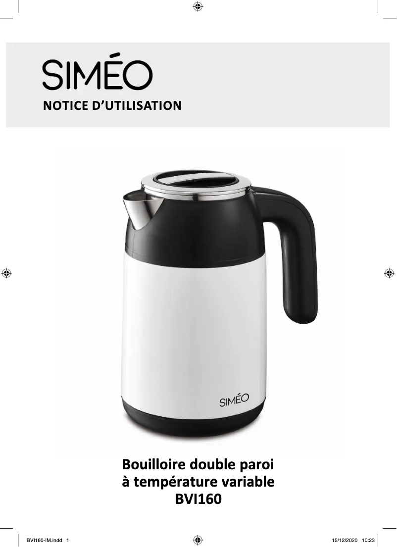 Image de la première page du manuel de l'appareil BVI160