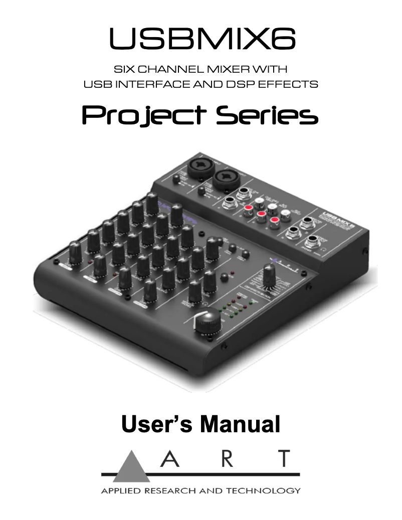 First page image of the manual for USBMix6