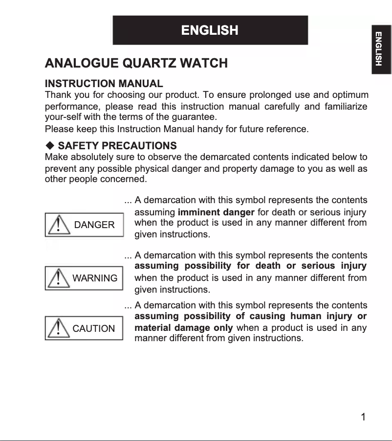 First page image of the manual for Sports UNG3001T