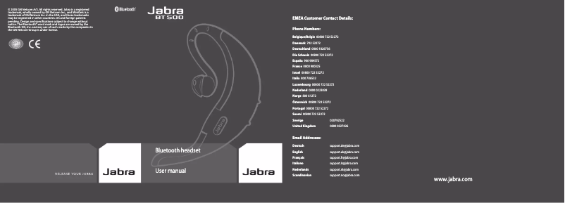 First page image of the manual for BT500