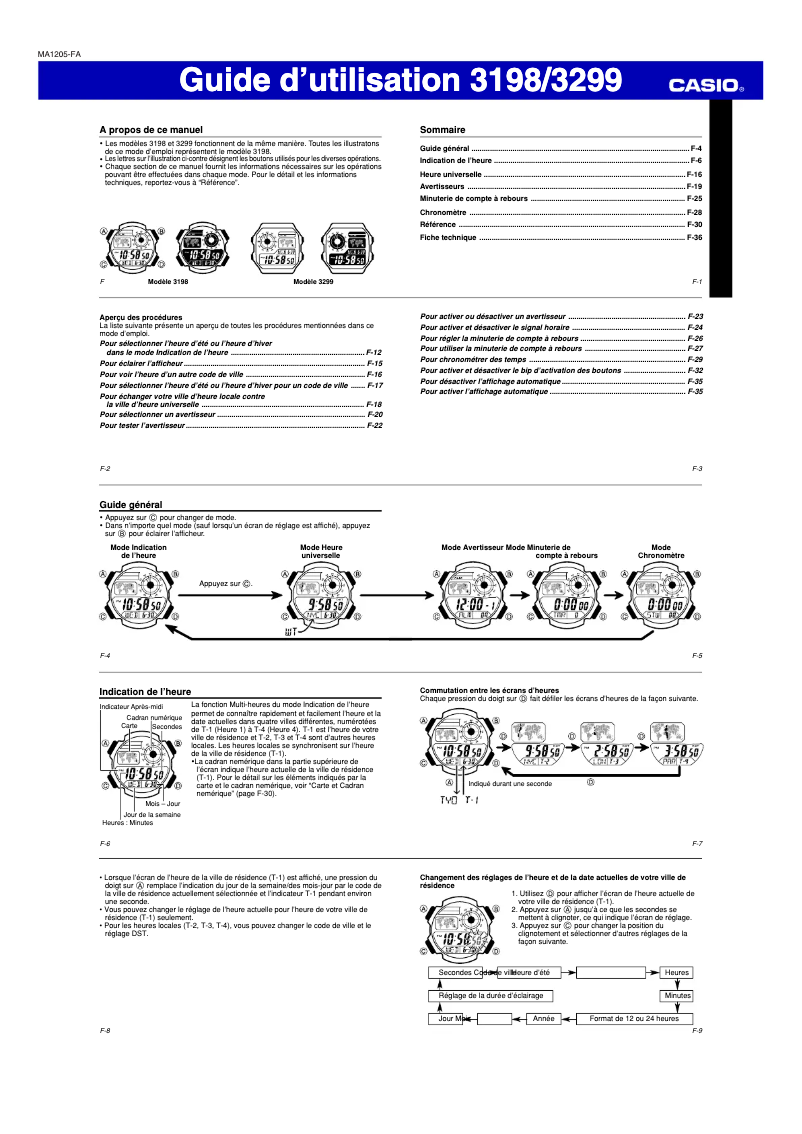 Page 1 of the manual User Manual Casio AE-1000W-2AV