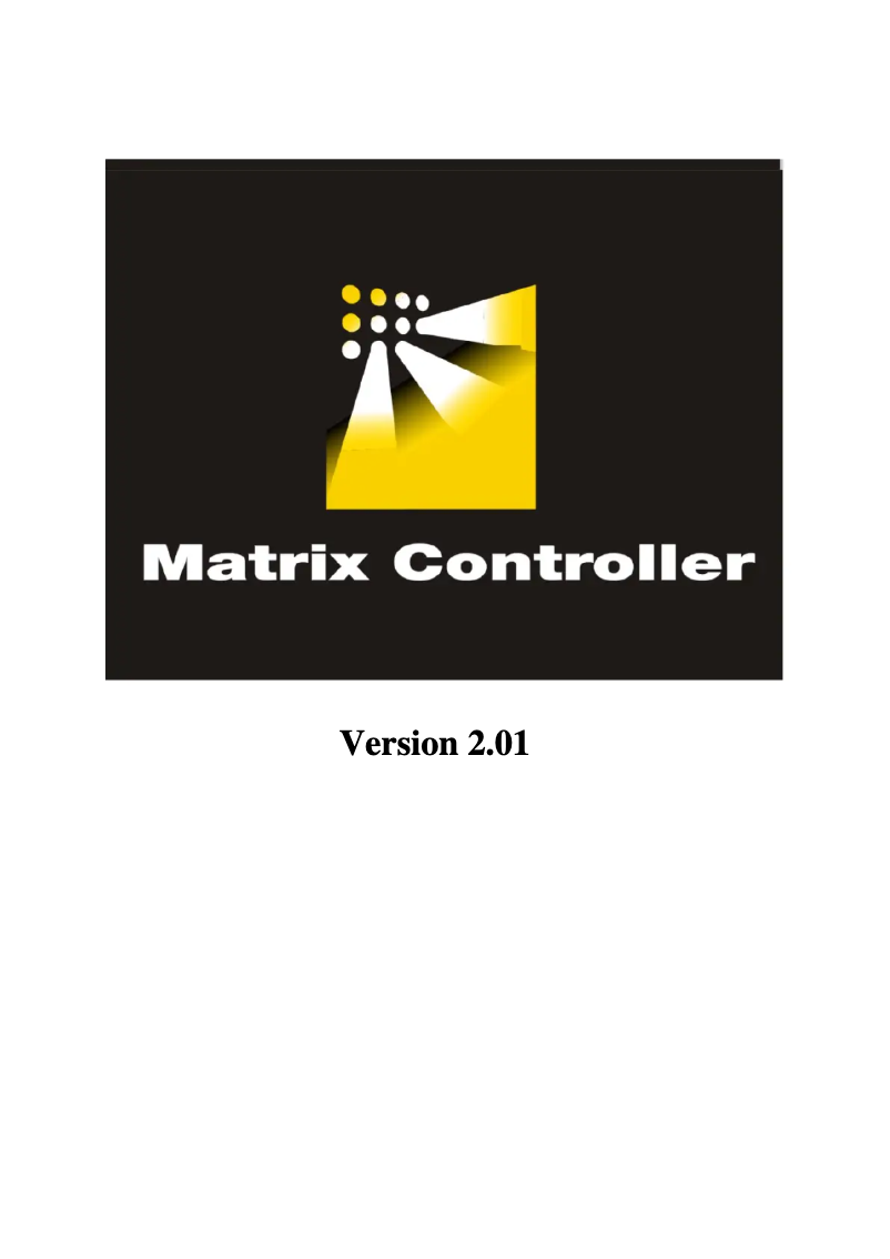 Page 1 of the manual User Manual Martin Matrix controller