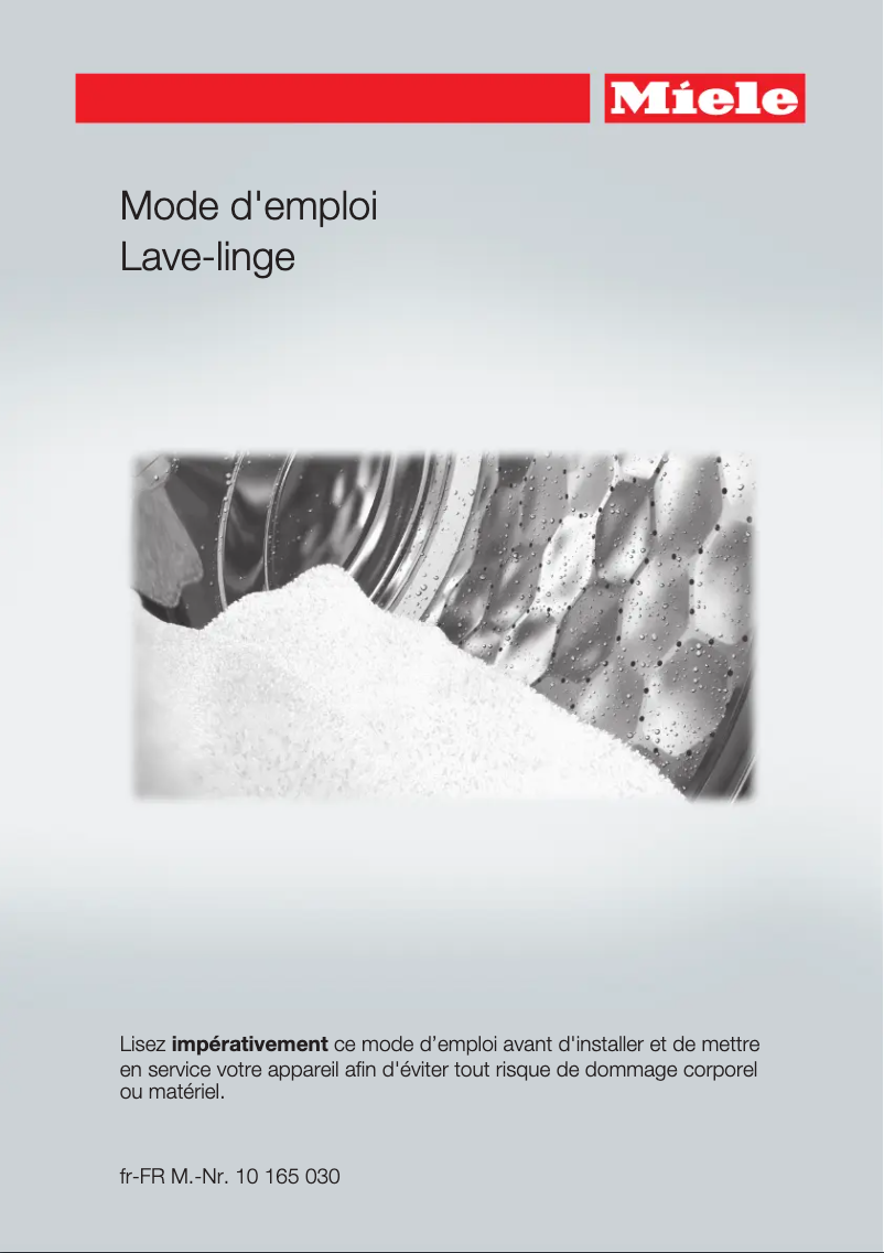 Page 1 of the manual User Manual Miele WMG 120 WPS