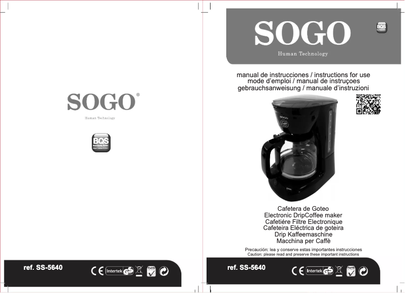 First page image of the manual for SS-5640