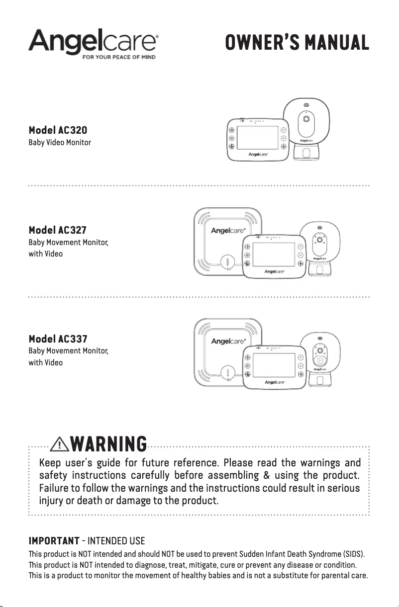 Page 1 of the manual User Manual Angelcare AC337