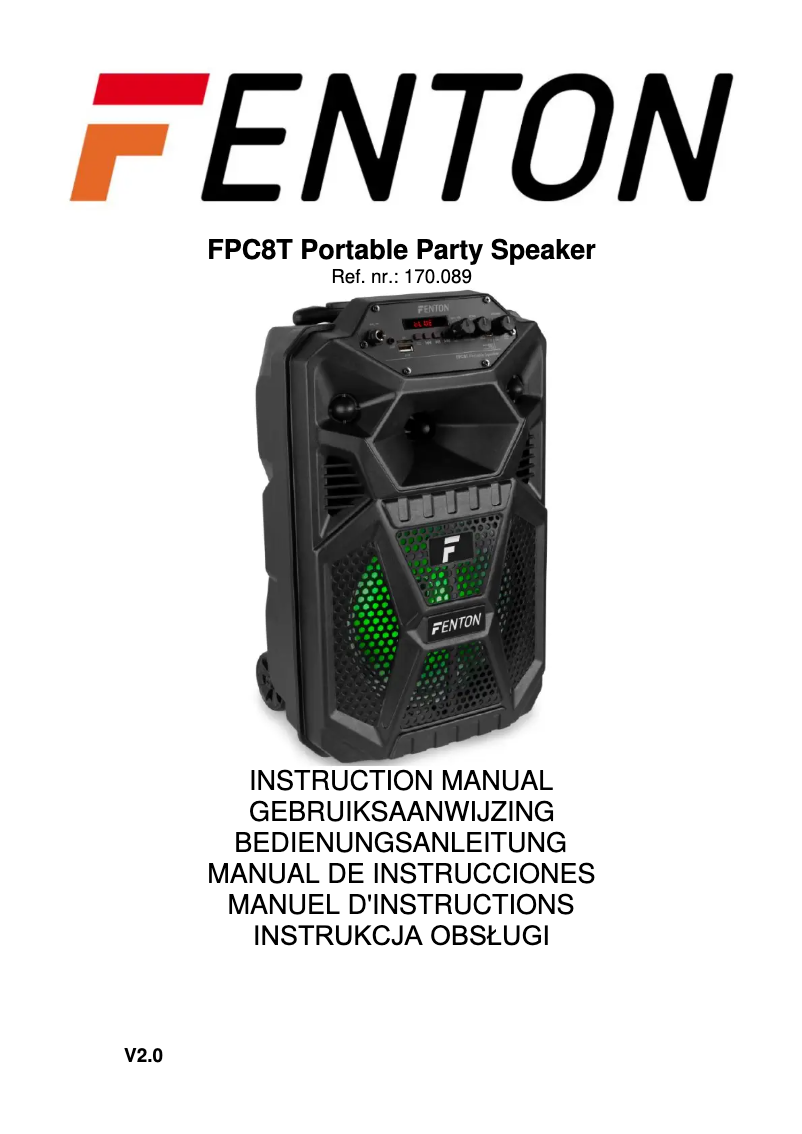 Page 1 of the manual User Manual Fenton FPC8T