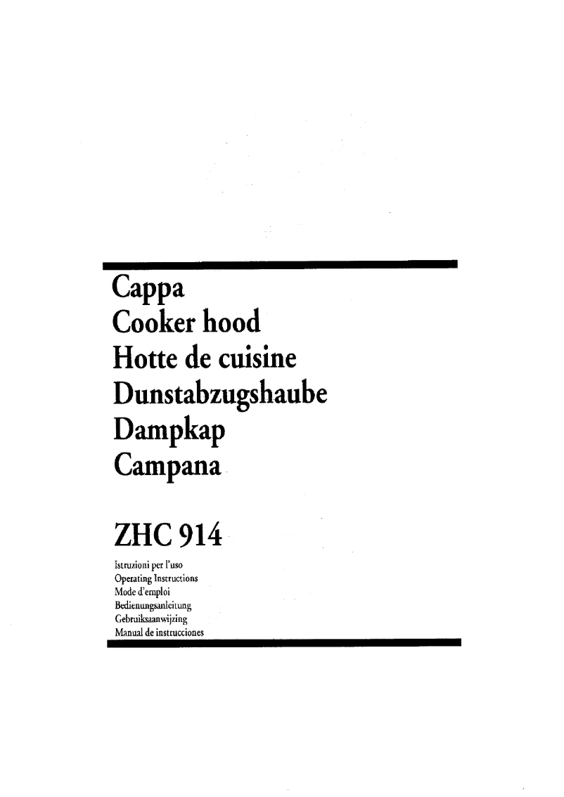 First page image of the manual for Zhc 914x
