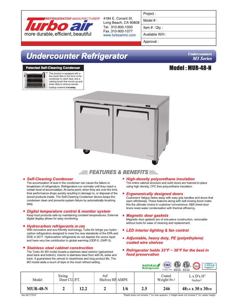 First page image of the manual for MUR-48