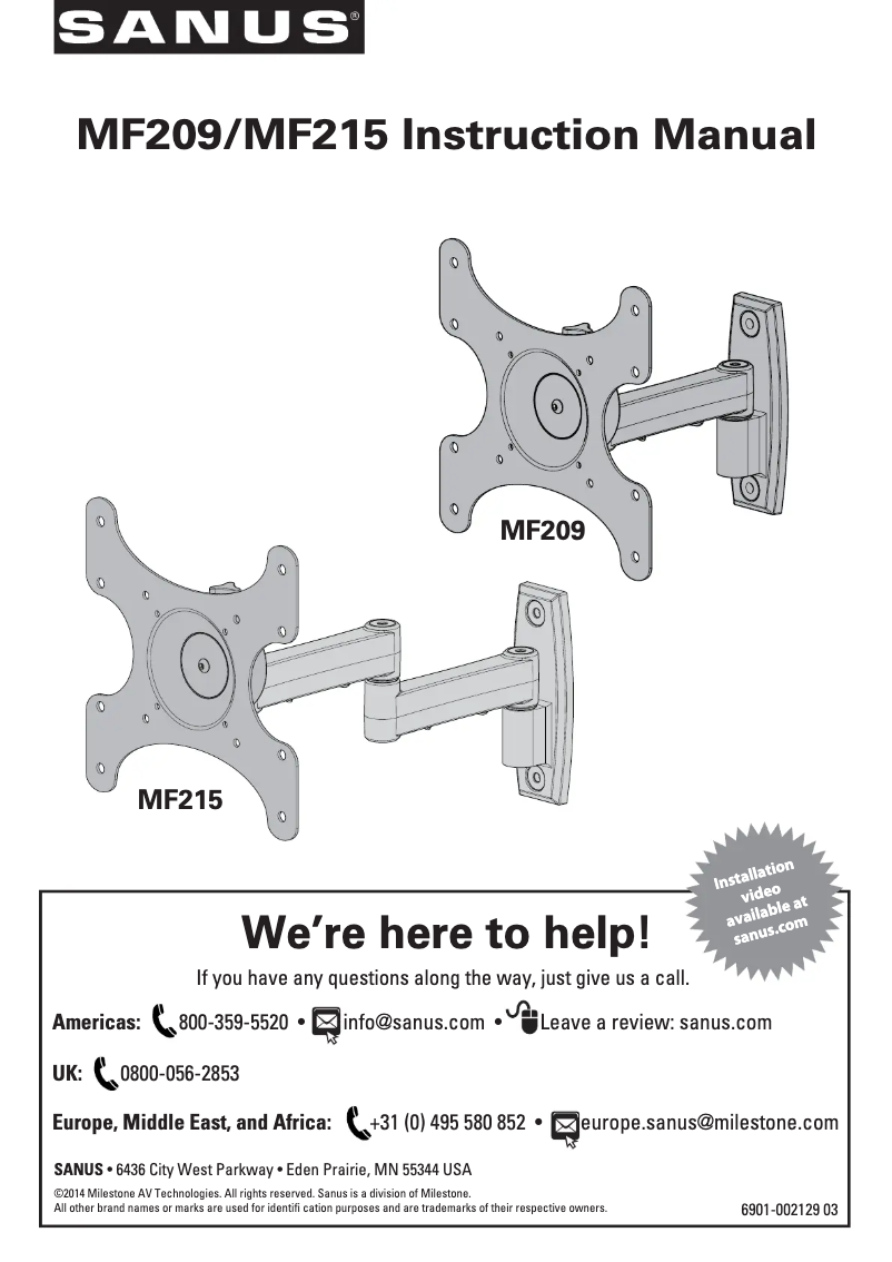 First page image of the manual for MF209