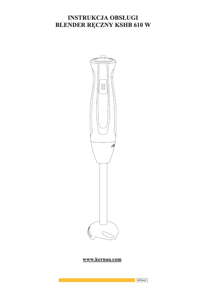 First page image of the manual for KSHB 610 W