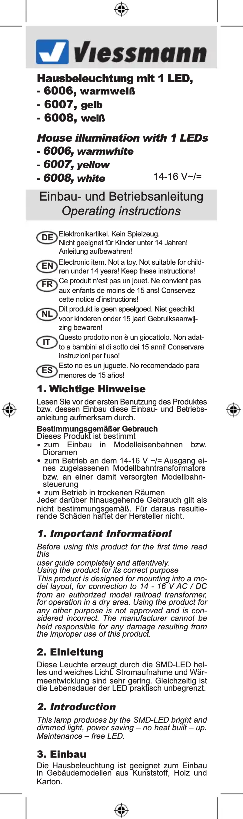 Page 1 of the manual User Manual Viessmann 6006