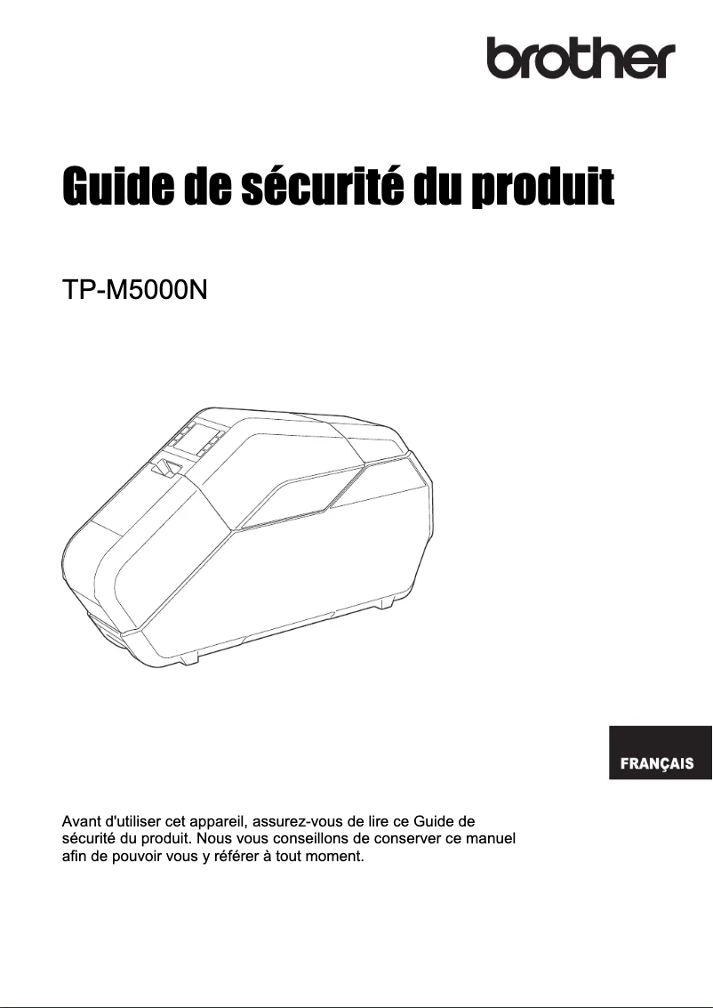Page 1 of the manual Safety Instructions Brother TP-M5000N