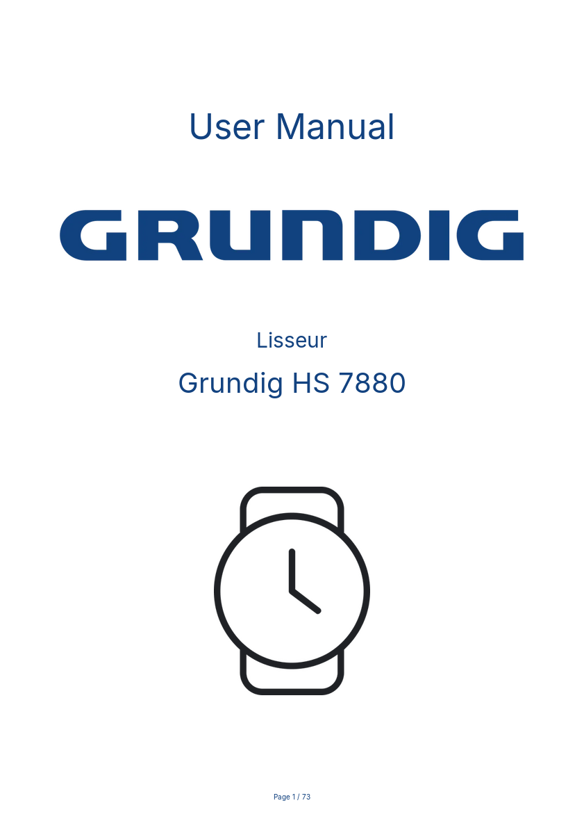 First page image of the manual for HS 7880