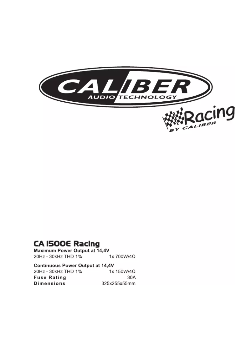 Page 1 of the manual User Manual Caliber CA 1500E