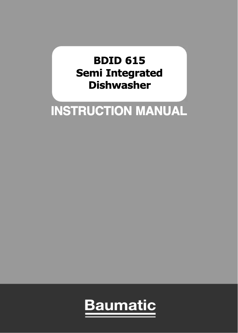 First page image of the manual for BDID615