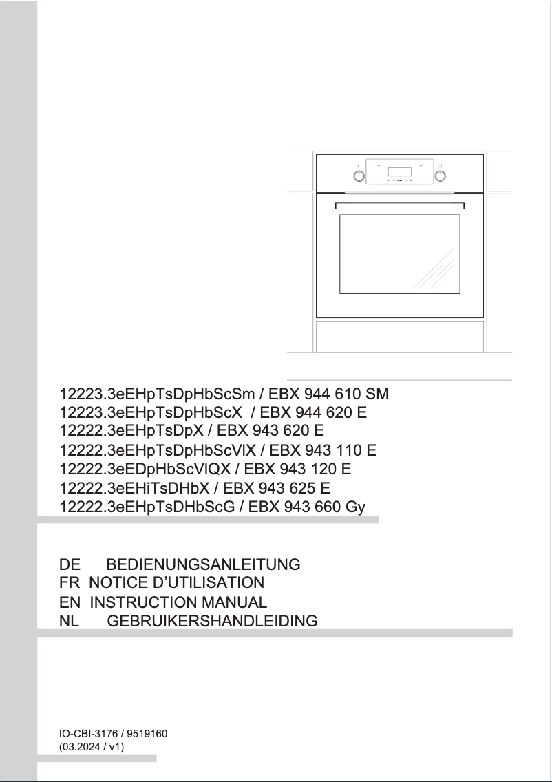 Page 1 of the manual User Manual Amica EBX 943 110 E