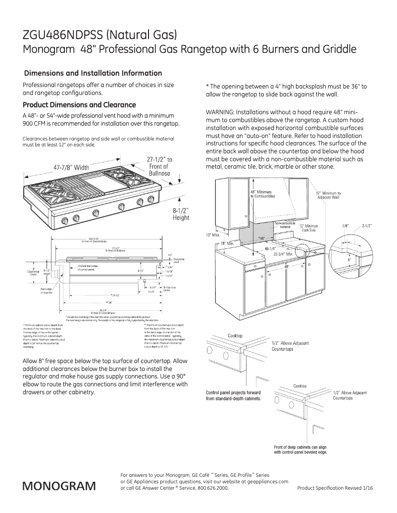 First page image of the manual for ZGU486NDPSS