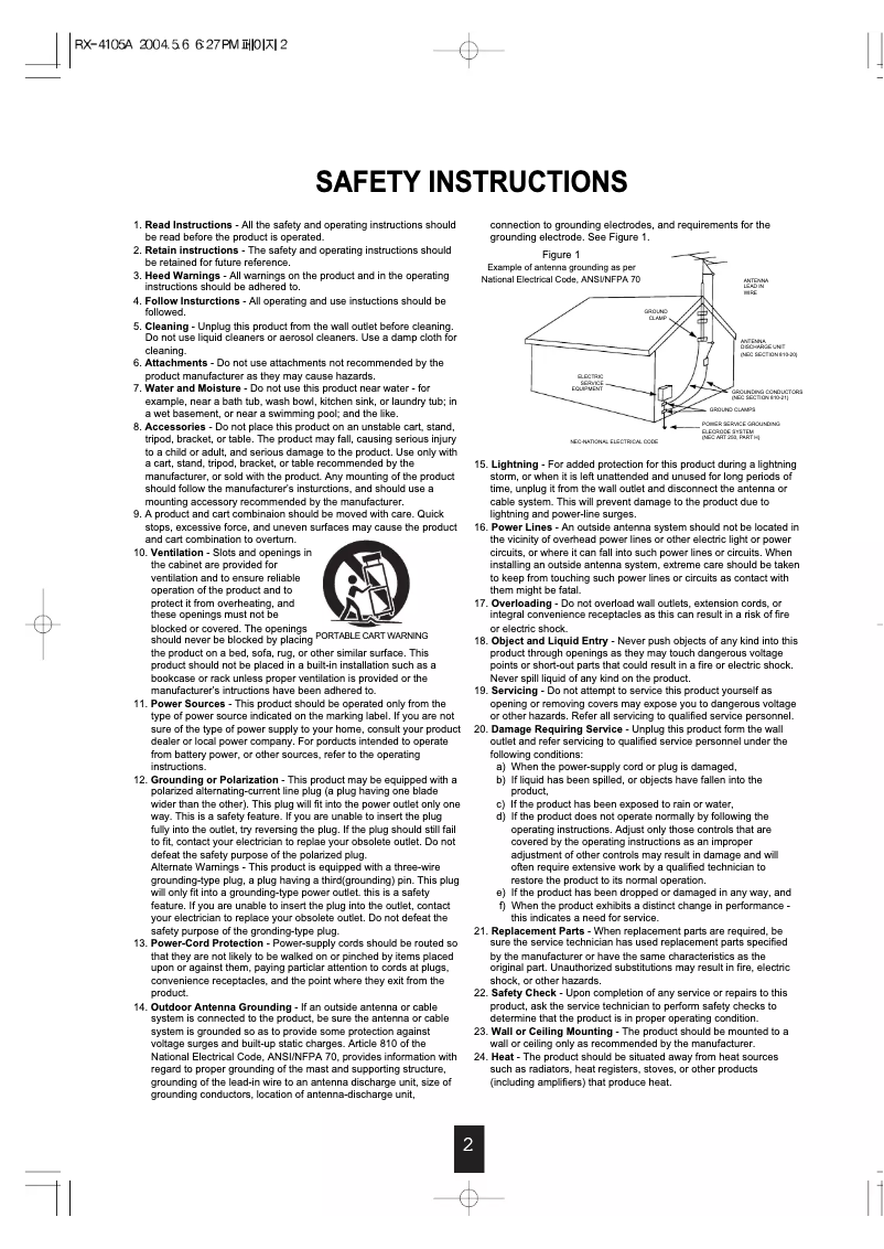 Page 1 of the manual User Manual Sherwood RM-103