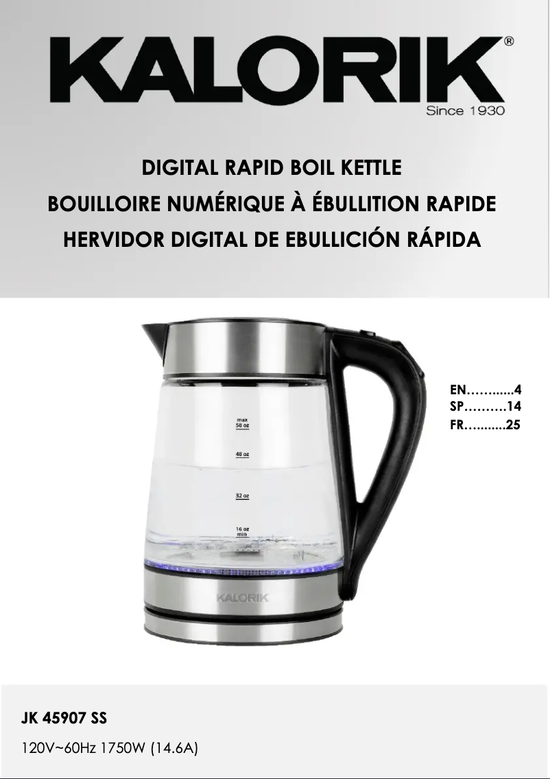 First page image of the manual for JK 45907 SS